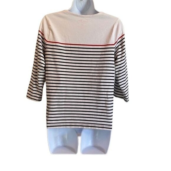 Coral Bay Petite Black and White Striped Top PM - Picture 5 of 8